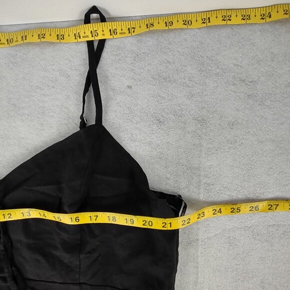 Forever 21+ Black Linen Blend Midi Dress Spaghetti Strap Tie Front Size 3X - Picture 9 of 12